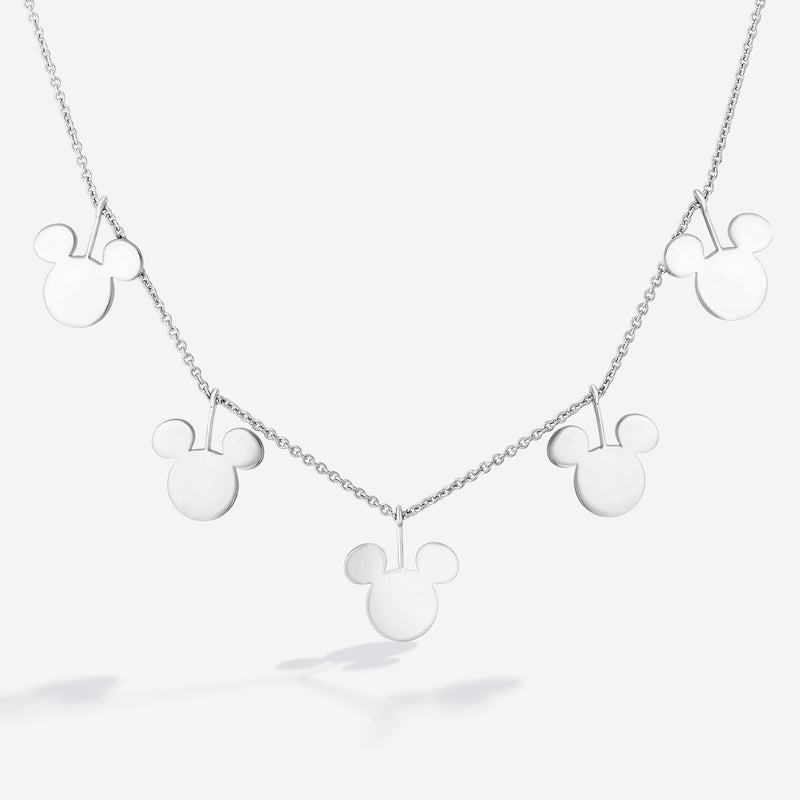 MICKEY MOUSE  Women's Silhouette Charm Necklace in Sterling Silver 