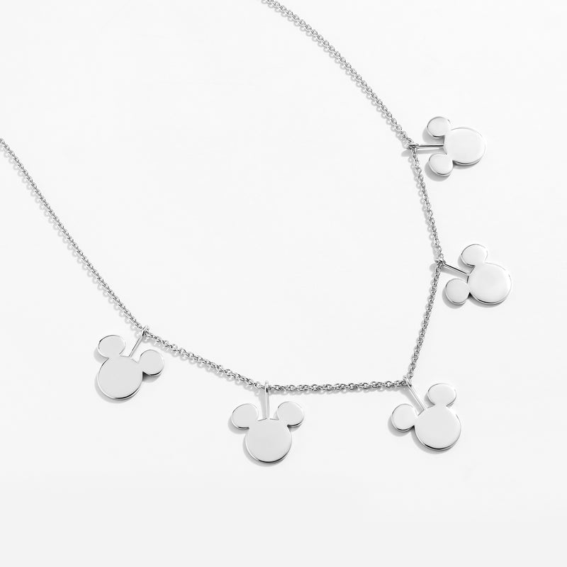 MICKEY MOUSE  Women's Silhouette Charm Necklace in Sterling Silver 