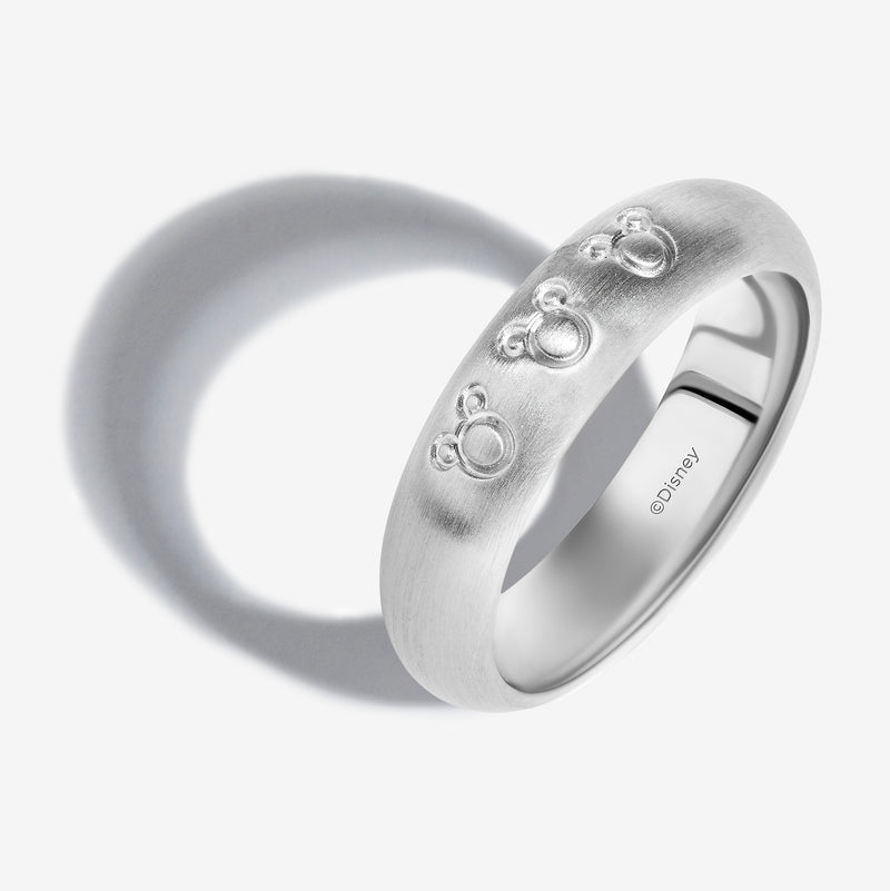 MICKEY MOUSE Silhouette Women's Band Ring in Sterling Silver 