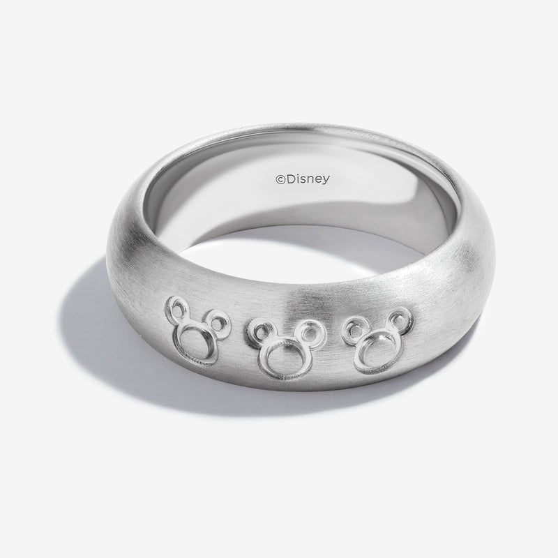 MICKEY MOUSE Silhouette Men's Band Ring in Sterling Silver 