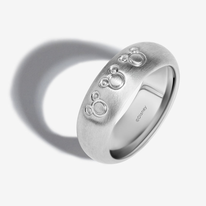 MICKEY MOUSE Silhouette Men's Band Ring in Sterling Silver 