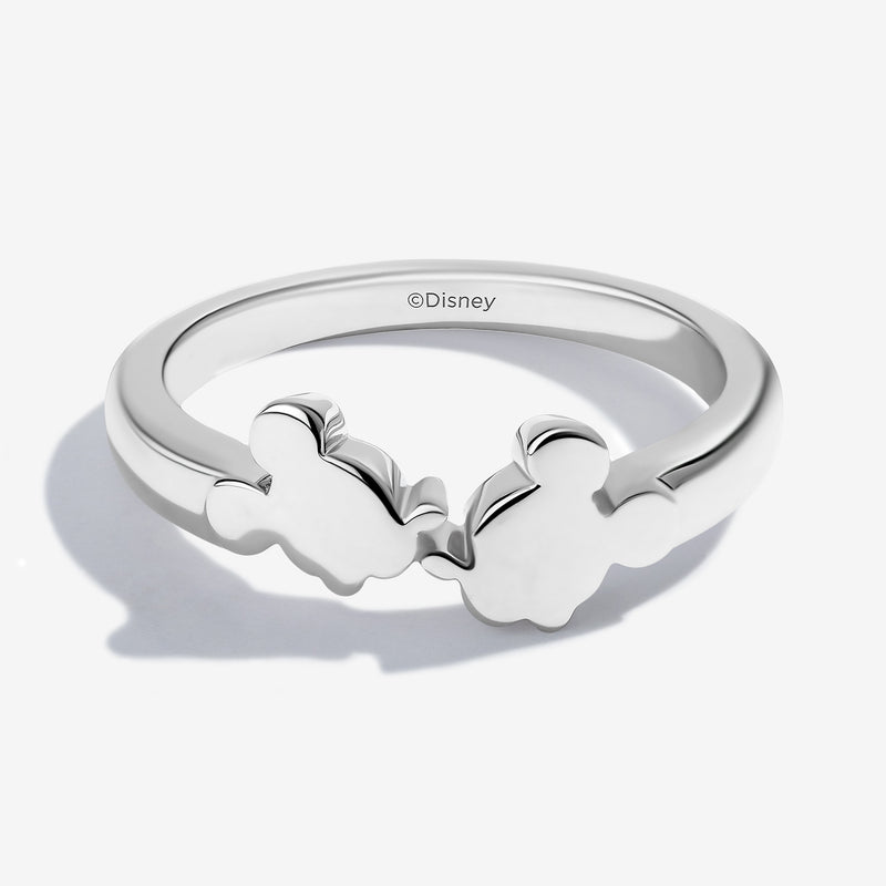 MICKEY and MINNIE MOUSE Silhouette Women's Ring in Sterling Silver 