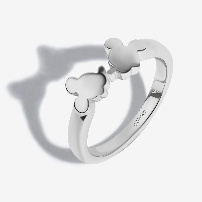 MICKEY and MINNIE MOUSE Silhouette Women's Ring in Sterling Silver 