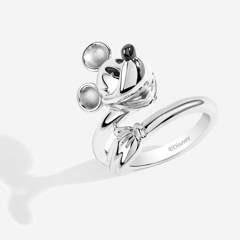MICKEY MOUSE Bypass Women's Ring in Sterling Silver 