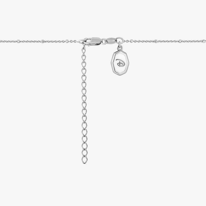 Mickey Alphabet 'J' Necklace in Sterling Silver with Black Enamel and 1/10 CT.TW. Diamonds 