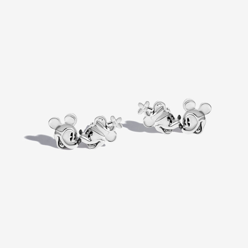 MICKEY AND MINNIE MOUSE Women's Stud Earrings in Sterling Silver 