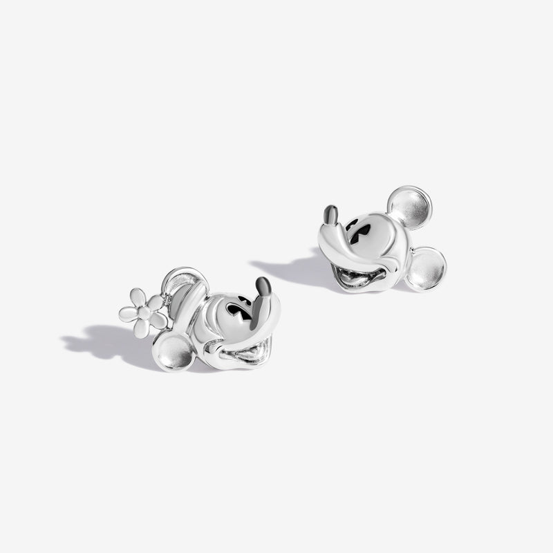 MICKEY and MINNIE MOUSE Women's Mismatched Stud Earrings in Sterling Silver 
