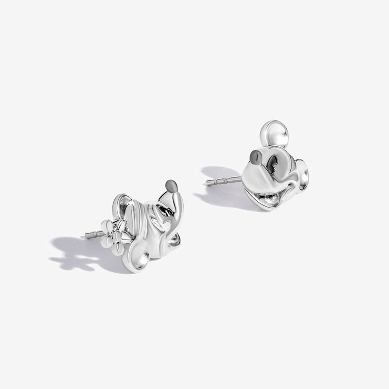 MICKEY and MINNIE MOUSE Women's Mismatched Stud Earrings in Sterling Silver 