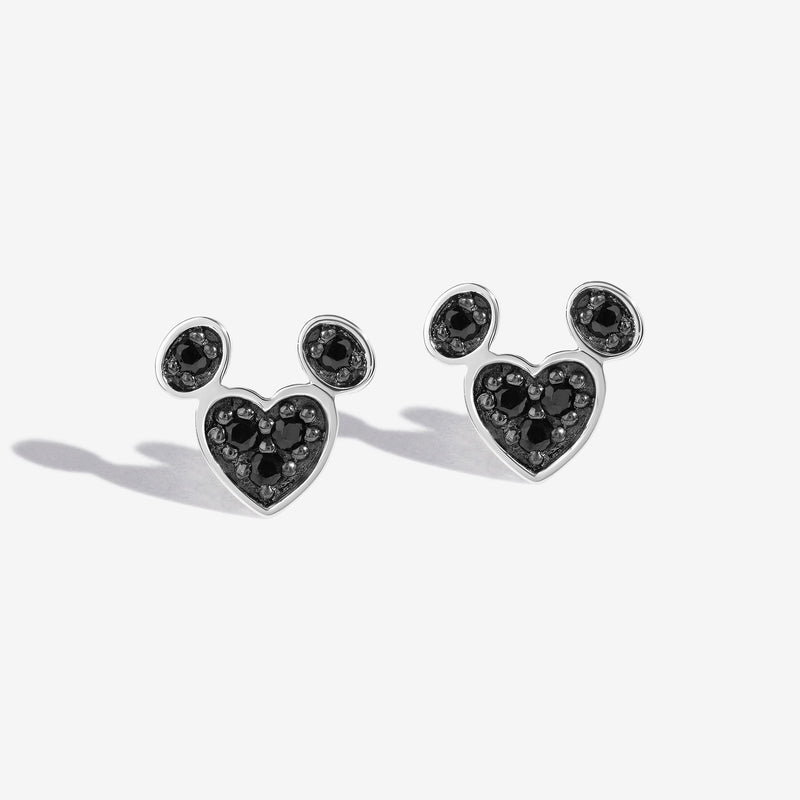 Charcoal Chill Black Onyx Mickey Heart Earrings 