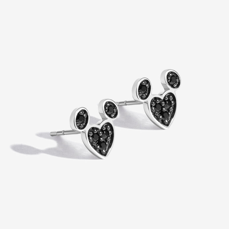 Charcoal Chill Black Onyx Mickey Heart Earrings 
