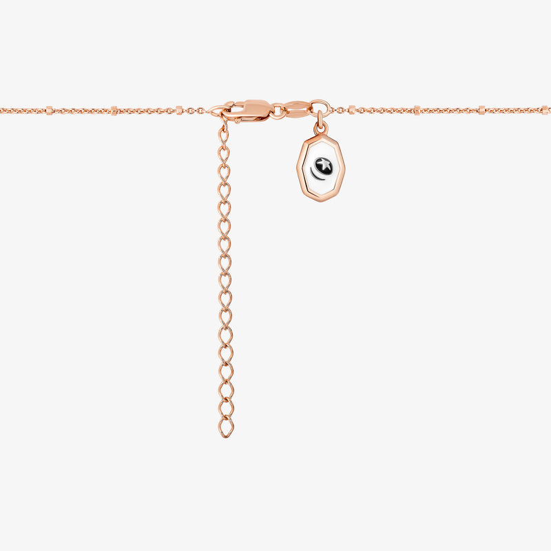 COCO Engravable Medallion Women's Necklace with 1/20 CTTW in 14K Rose Gold and Sterling Silver 