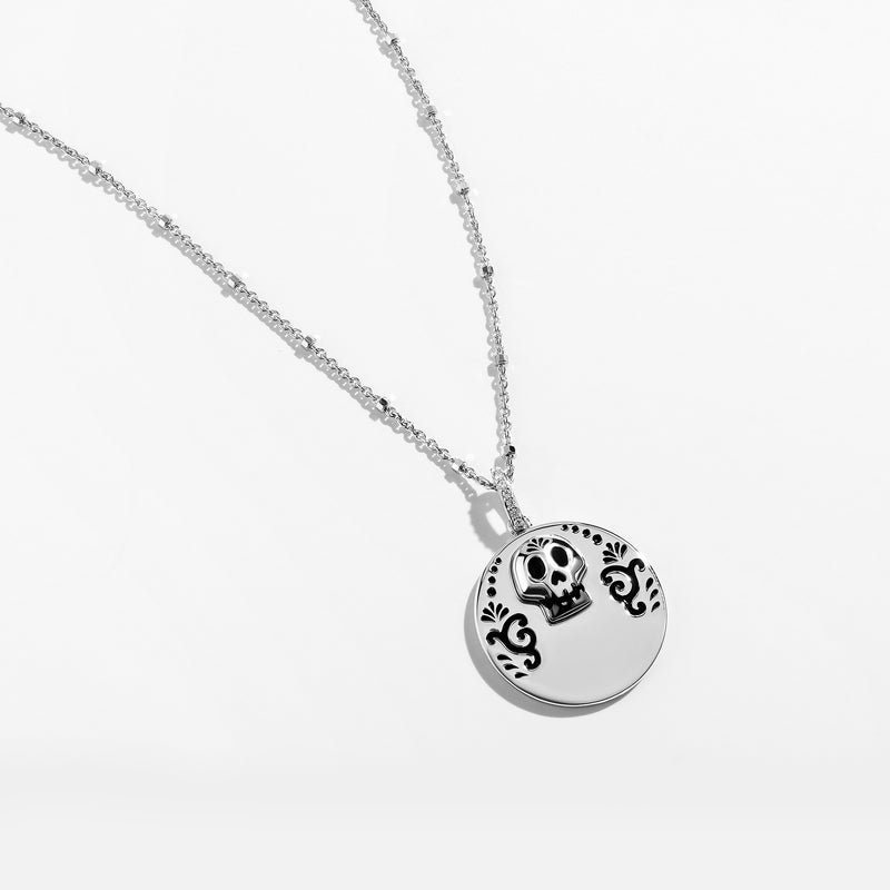 COCO Engravable Medallion Women's Necklace with 1/20 CTTW in Sterling Silver 