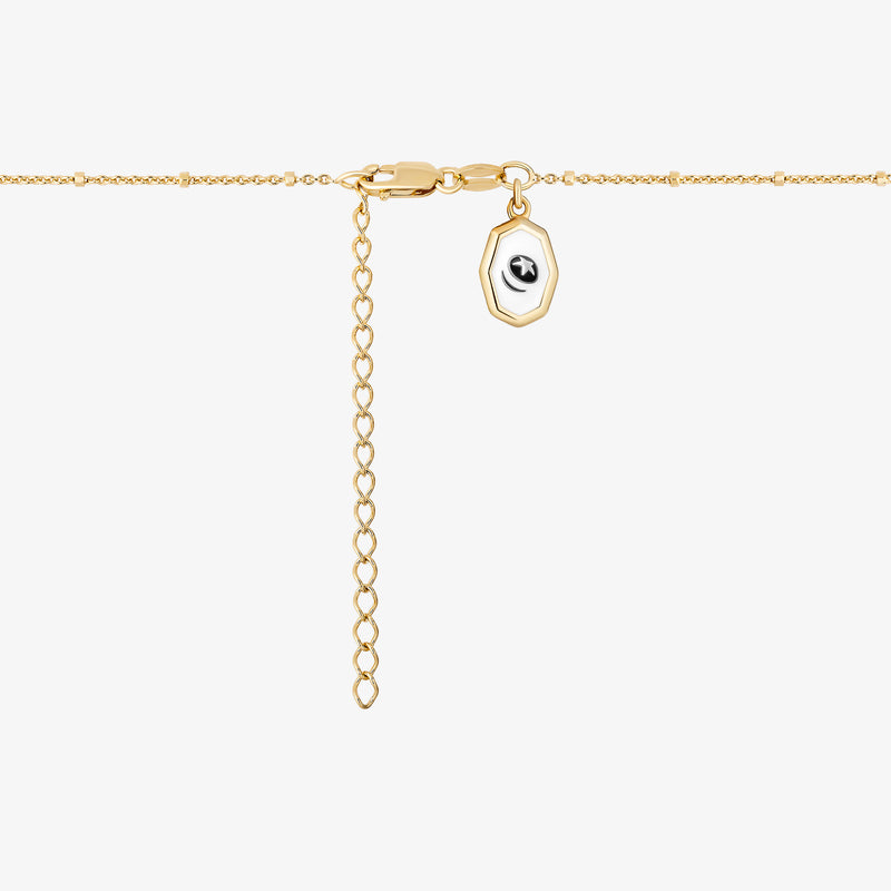 COCO Engravable Medallion Women's Necklace with 1/20 CTTW in 14K Yellow Gold and Sterling Silver 