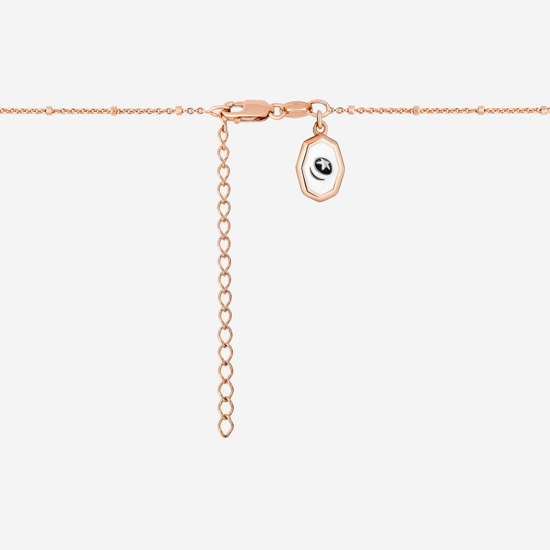 UP Engravable Women's Necklace with 1/20 CTTW Diamonds and in 14K Rose Gold and Sterling Silver 