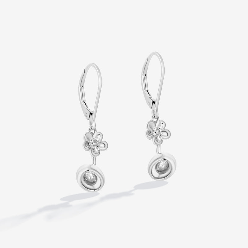 MINNIE MOUSE Women's Hat Drop Earrings in Sterling Silver 