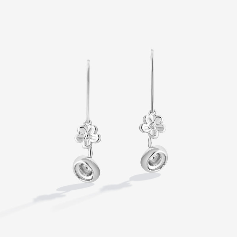 MINNIE MOUSE Women's Hat Drop Earrings in Sterling Silver 