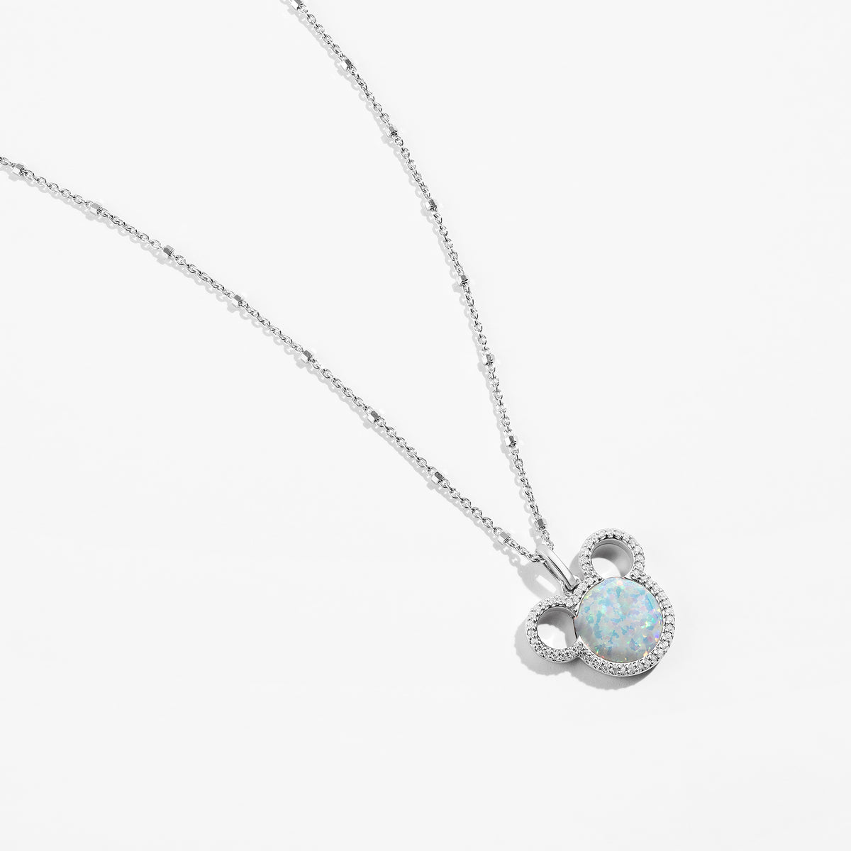 Disney Mickey Mouse Inspired Created Opal Diamond Necklace 1 6 CTTW Disney Fine Jewelry Disney Jewels