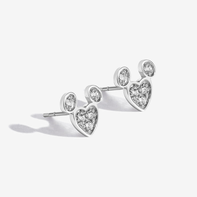 Vanilla Ice White Topaz Mickey Heart Earrings 