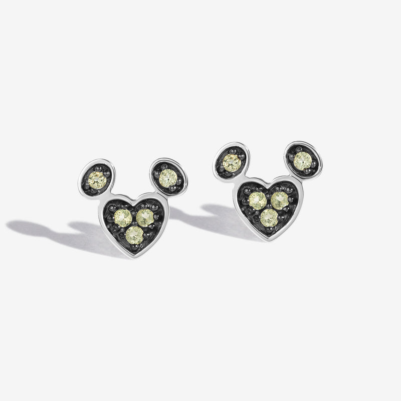 Pistachio Nutso Peridot Mickey Heart Earrings 