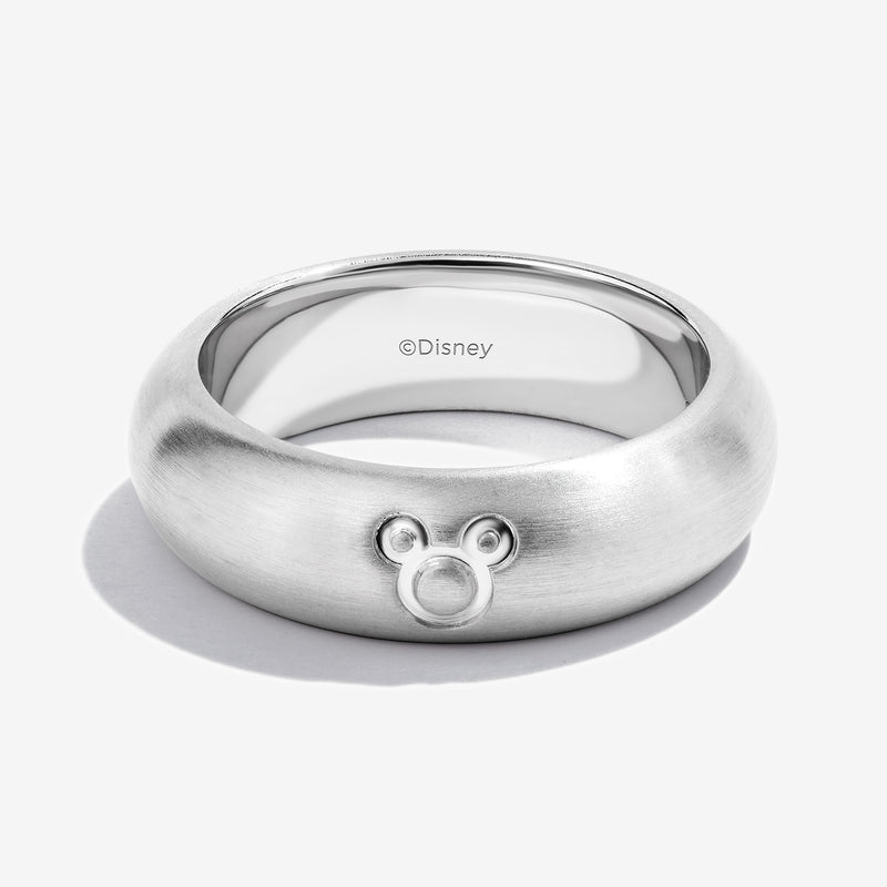 MICKEY MOUSE Silhouette Men's Band Ring in Sterling Silver 