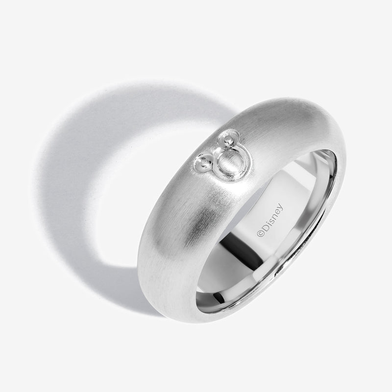 MICKEY MOUSE Silhouette Men's Band Ring in Sterling Silver 