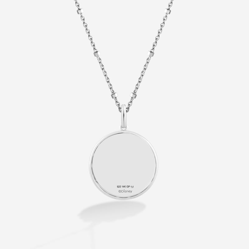 MICKEY MOUSE Women's Necklace with Enamel, Amythest, Pink turmoline, Citrine ,London Blue Topaz,Peridot, Garnet 
and 1/8 CT.TW. Diamonds in 14K Rose Gold and Black Rhodium and Sterling Silver 