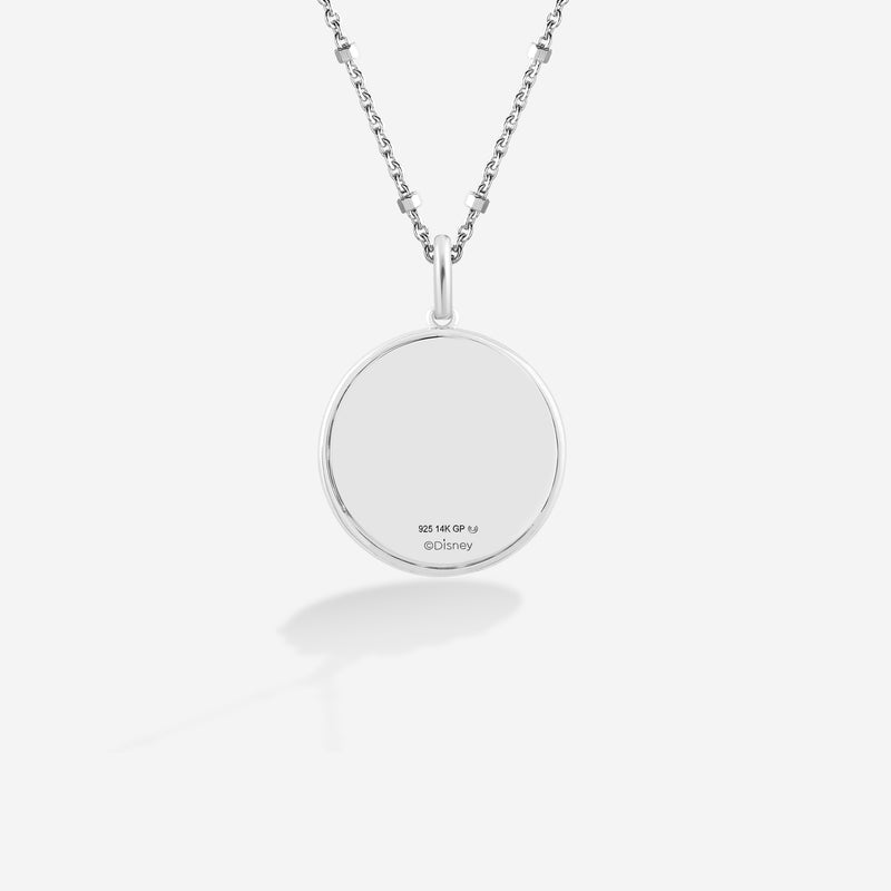 MICKEY MOUSE Women's Necklace with Enamel, Amythest, Pink turmoline, Citrine ,London Blue Topaz,Peridot, Garnet 
and 1/8 CT.TW. Diamonds in 14K Rose Gold and Black Rhodium and Sterling Silver 