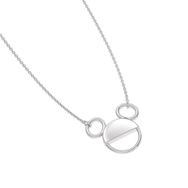 Lilo And Stitch Charm in Sterling Silver and Black Rhodium with Accent Diamonds 