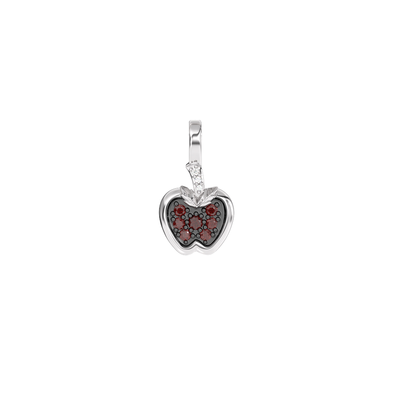 Snow White and the Seven Dwarfs Apple Charm with Red Garnet 